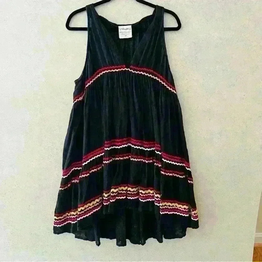 MUCHE ET MUCHETTE WOMENS BOHO LINEN EMBRODIERED  DRESS SIZE O/S‎